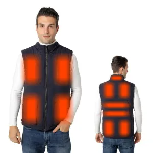 11 Area Men Winter Smart Heating Cotton Vest Heated V Neck Vest Women Outdoor Flexible Thermal Winter Warm Jacket