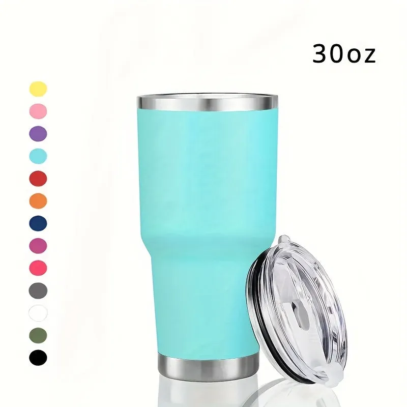 1pc 30oz Premium Insulated Stainless Steel Travel Tumbler - Keeps Drinks Hot/Cold for Hours, Spill-Proof Lid, Magnetic Closure, Durable, BPA-Free, Thermal Drinkware for Coffee, Tea, Water, and Juice - Perfect for Outdoor, Office, and Daily Use
