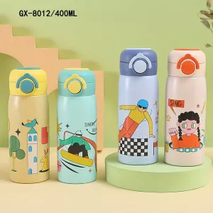 1pc Cartoon Insulated Water Bottle - 400ml 304 Stainless Steel Travel Thermal Cup for Hot and Cold Beverages, Summer Winter Drinkware, Perfect Gift for Outdoor Enthusiasts and Coffee Lovers