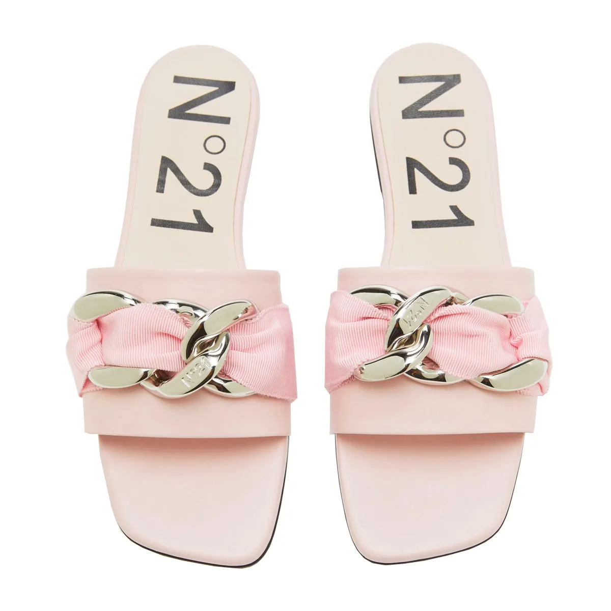 Chain Embellished Flat Slides
