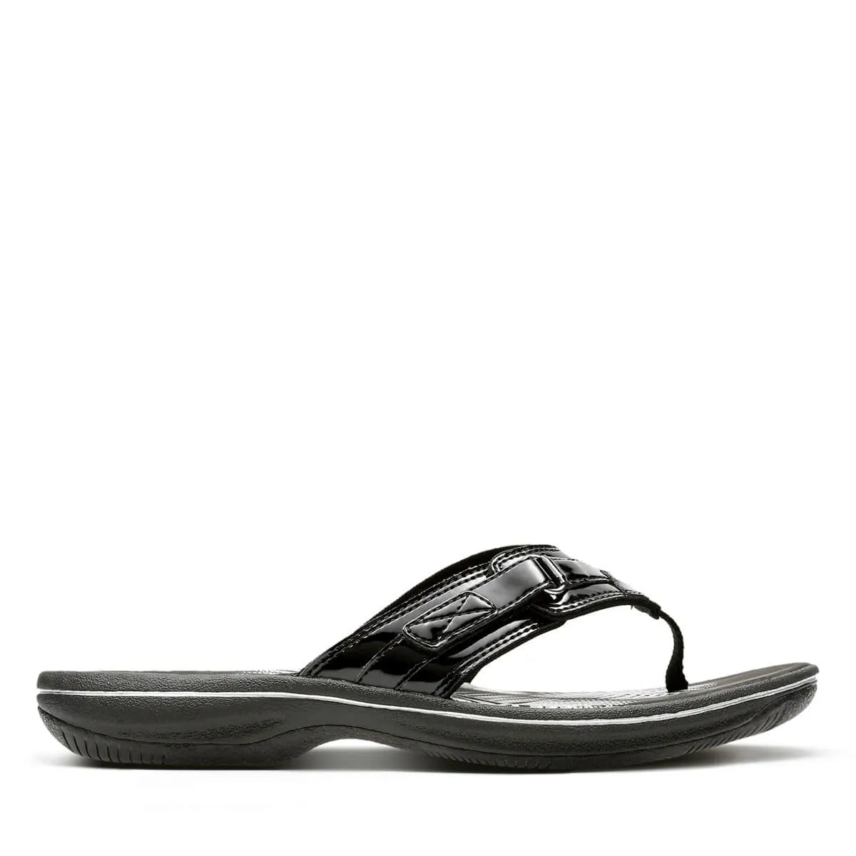 Clarks Women's Breeze Sea Flips- Black Patent