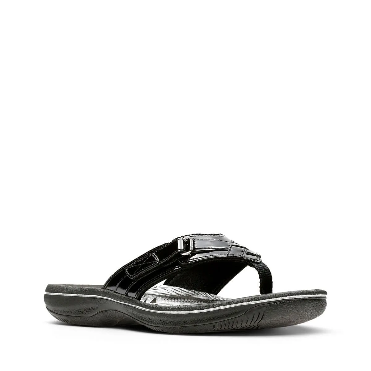Clarks Women's Breeze Sea Flips- Black Patent