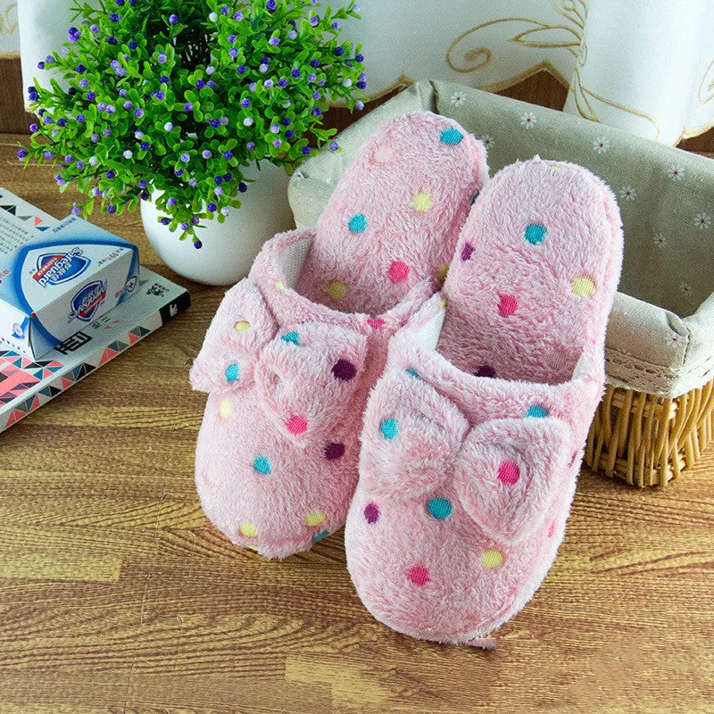 Cotton Polka Dot Slippers