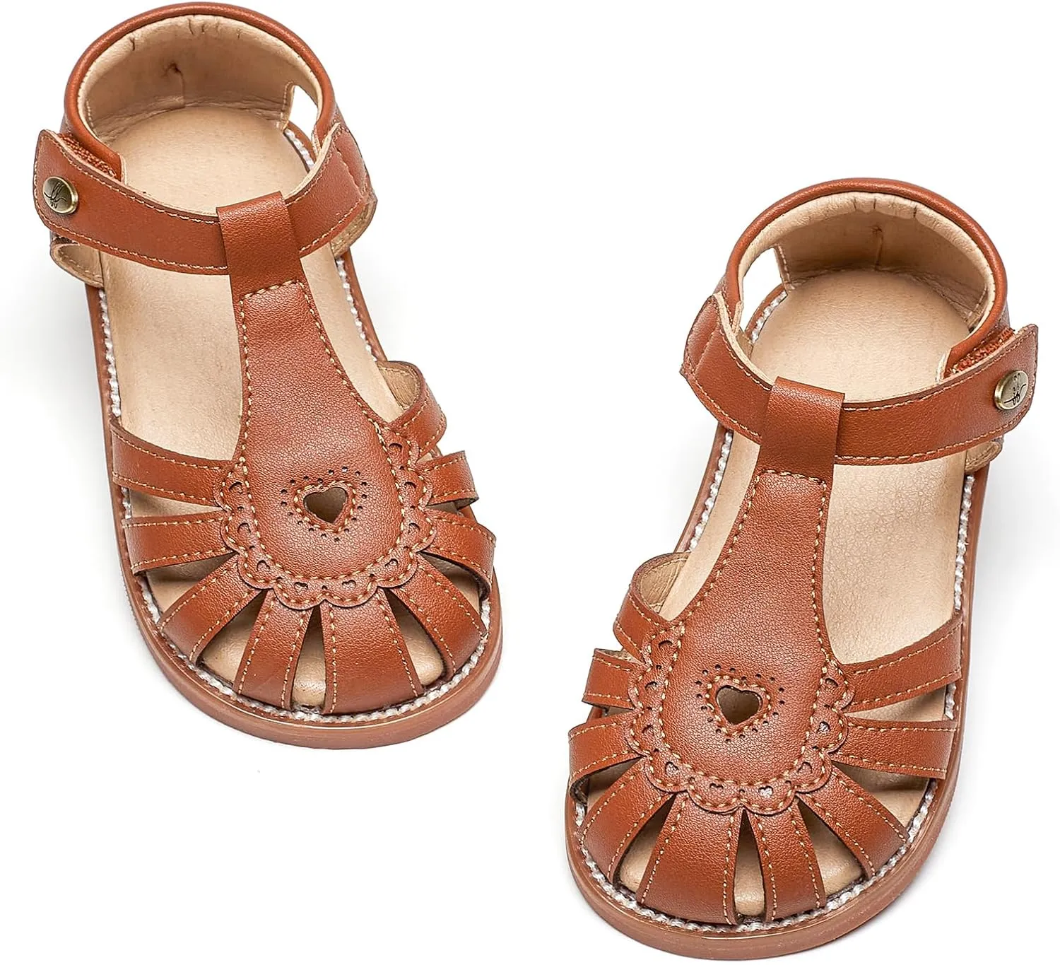 Felix & Flora Toddler Girls Sandals Flower Girl Shoes Soft Rubber Princess Summer Flat Shoes