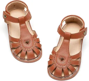 Felix & Flora Toddler Girls Sandals Flower Girl Shoes Soft Rubber Princess Summer Flat Shoes