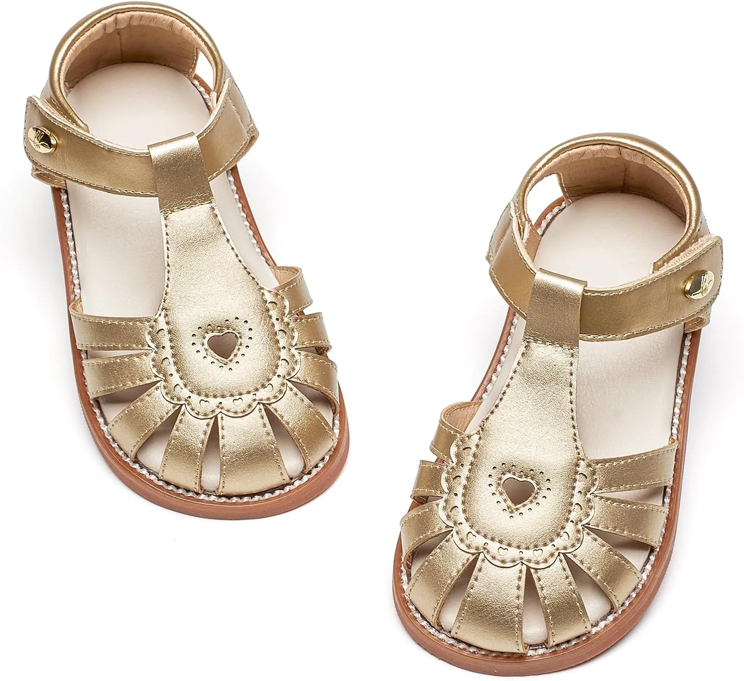Felix & Flora Toddler Girls Sandals Flower Girl Shoes Soft Rubber Princess Summer Flat Shoes