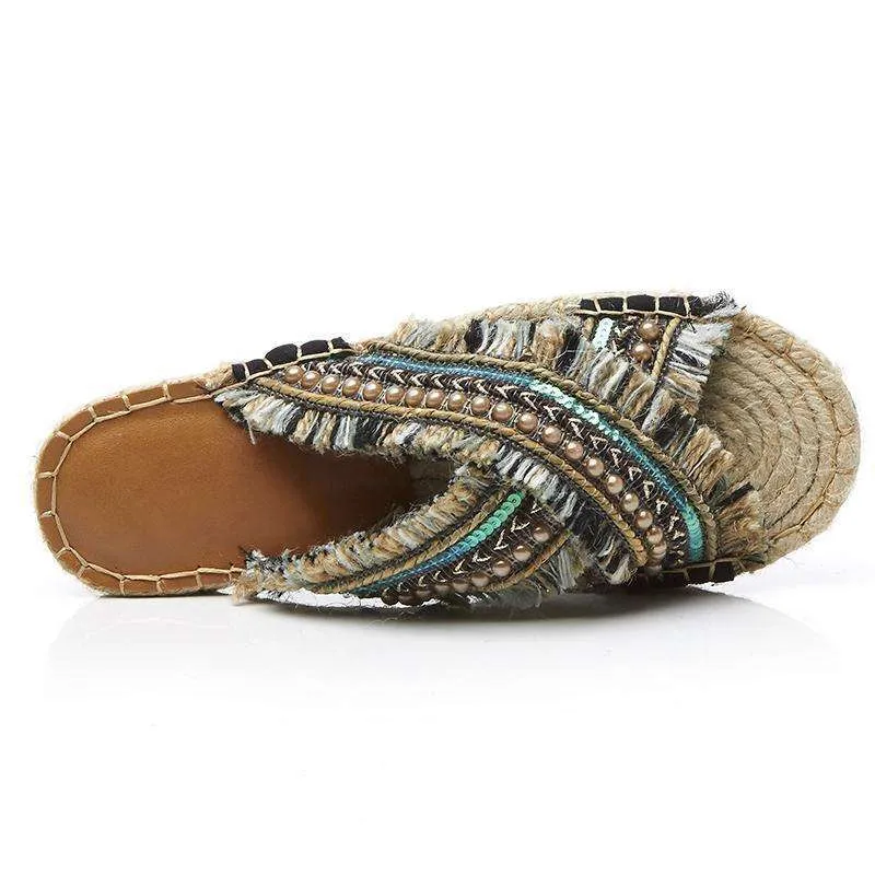 Handmade Straw Slippers