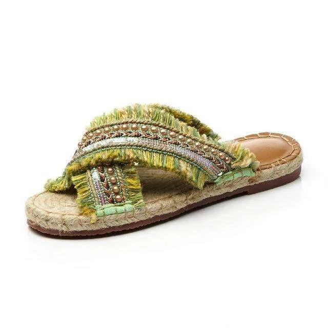 Handmade Straw Slippers
