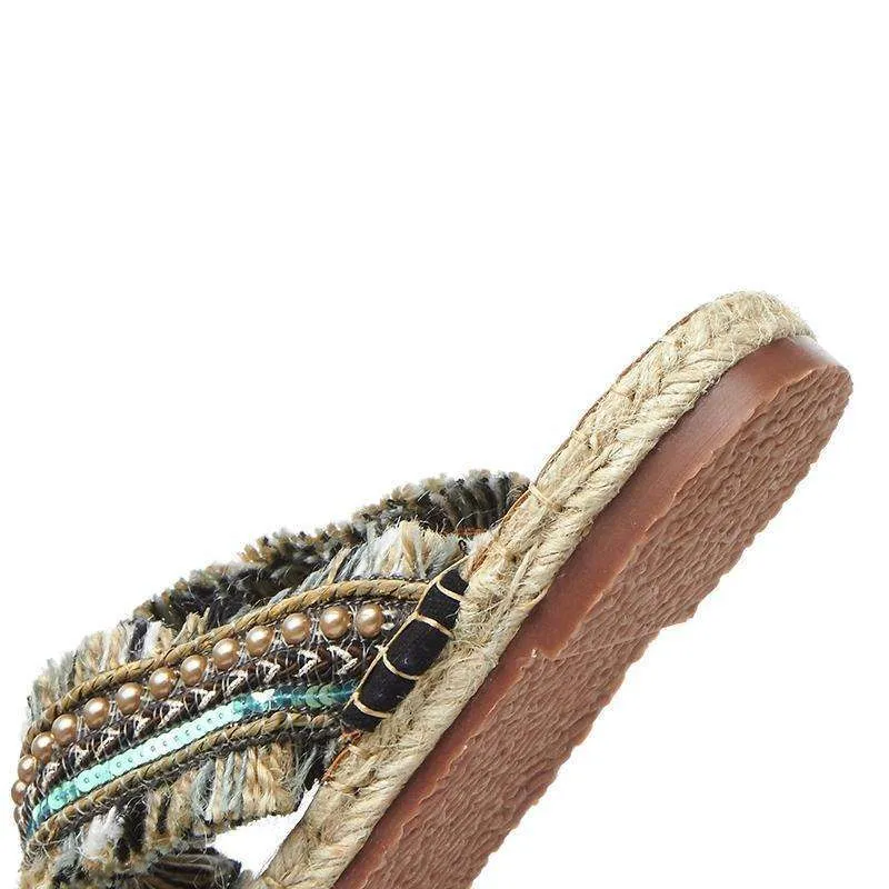 Handmade Straw Slippers