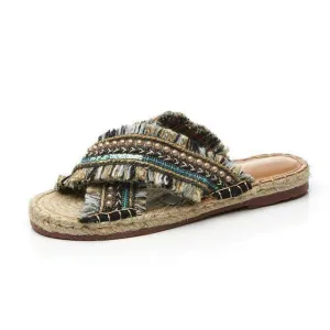 Handmade Straw Slippers