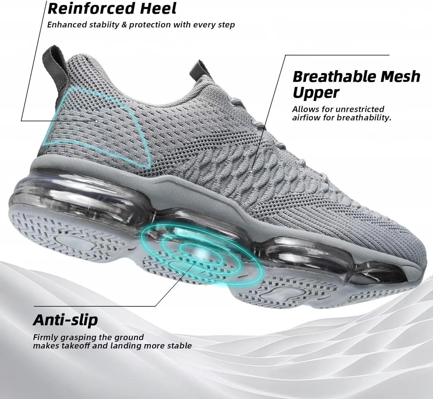 Mens Air Cushion Running Shoes Fashion Casual Walking Tennis Sneakers Non Slip Breathable Trail Sport Gym