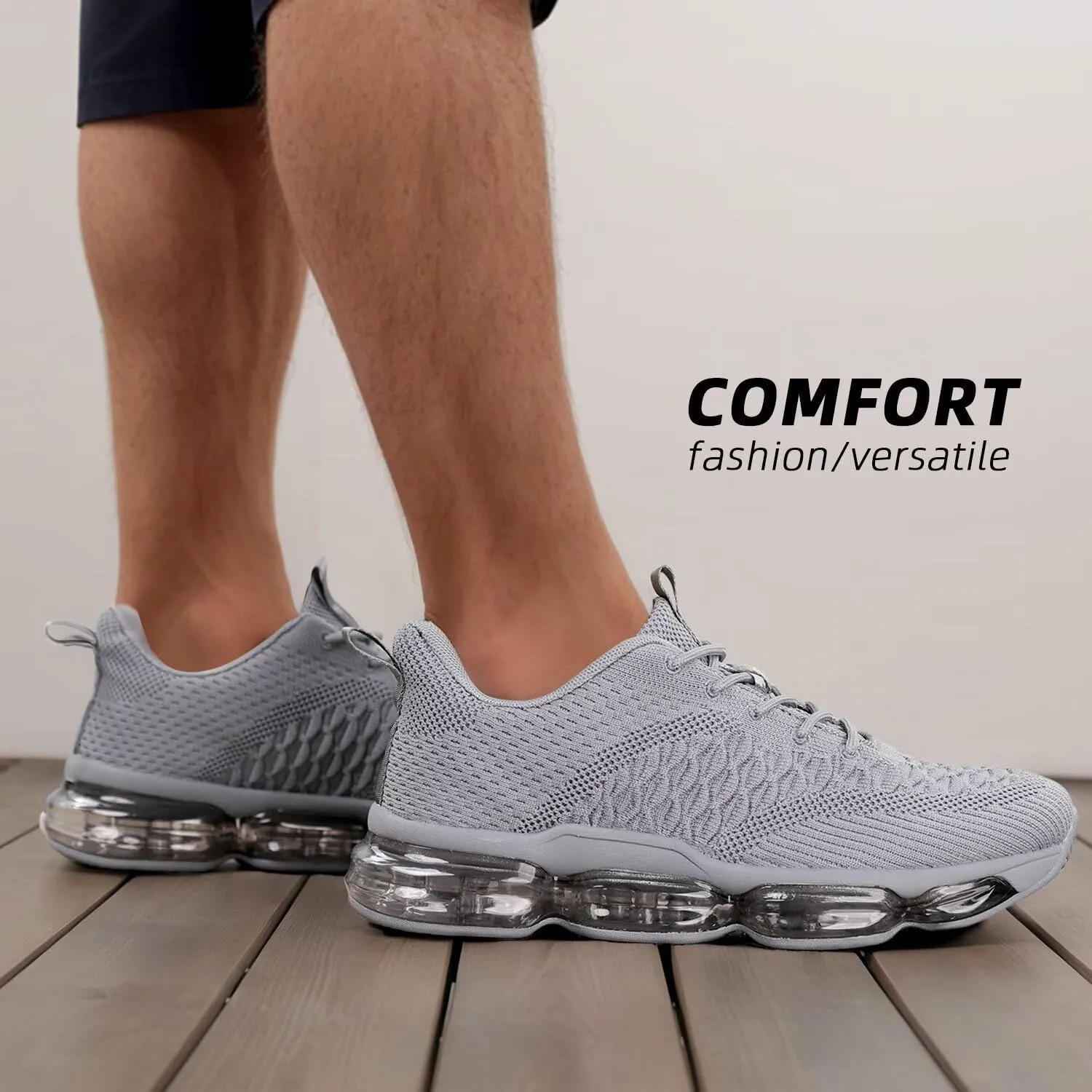 Mens Air Cushion Running Shoes Fashion Casual Walking Tennis Sneakers Non Slip Breathable Trail Sport Gym