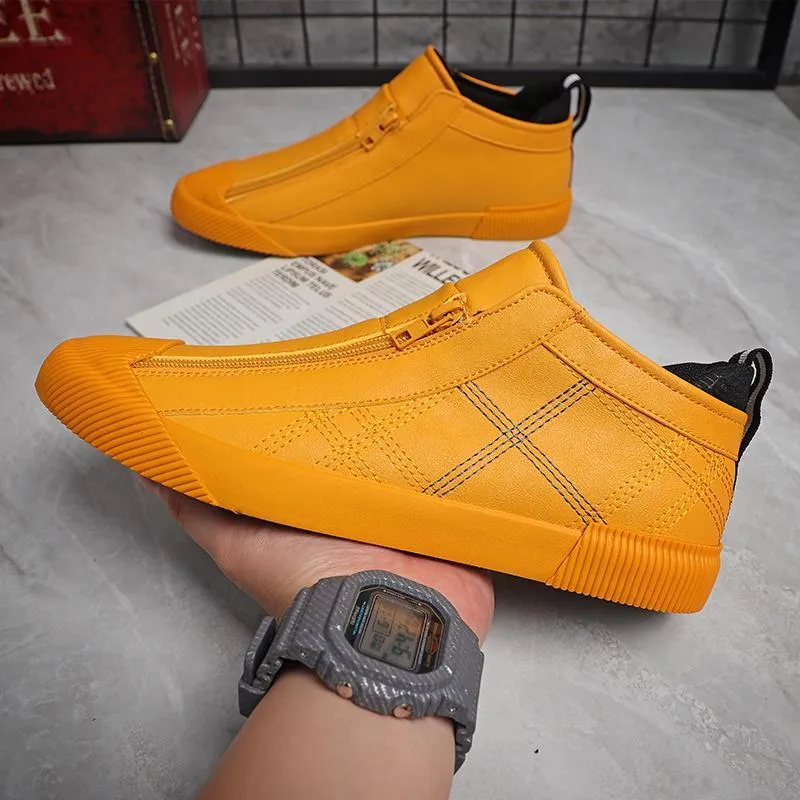 Men's breathable leather slip-on shoes