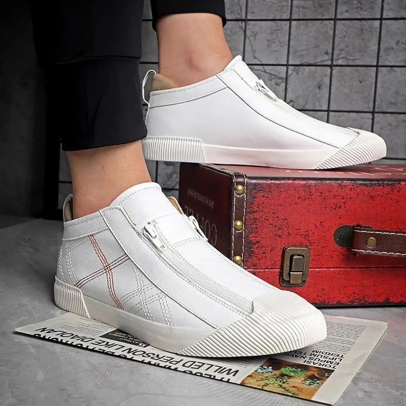 Men's breathable leather slip-on shoes