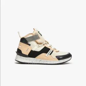 Men's Lacoste Run Breaker Leather Color-Pop Outdoor Shoes Black & Off White