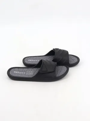 Men's Plain Solid Slippers,Black