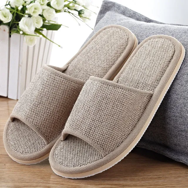 Natural Flax Home Slippers