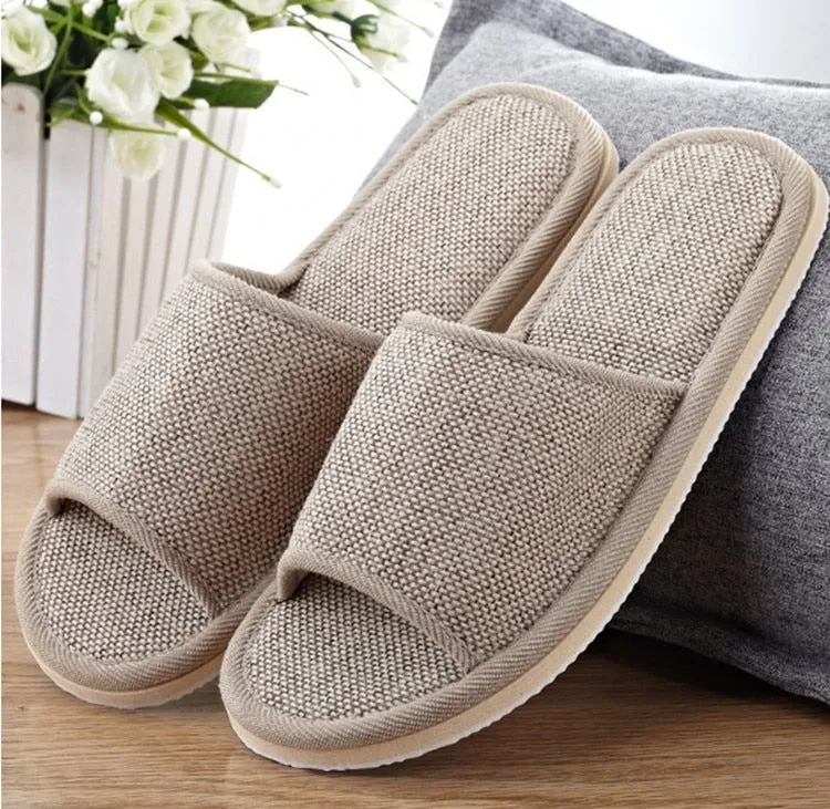 Natural Flax Home Slippers