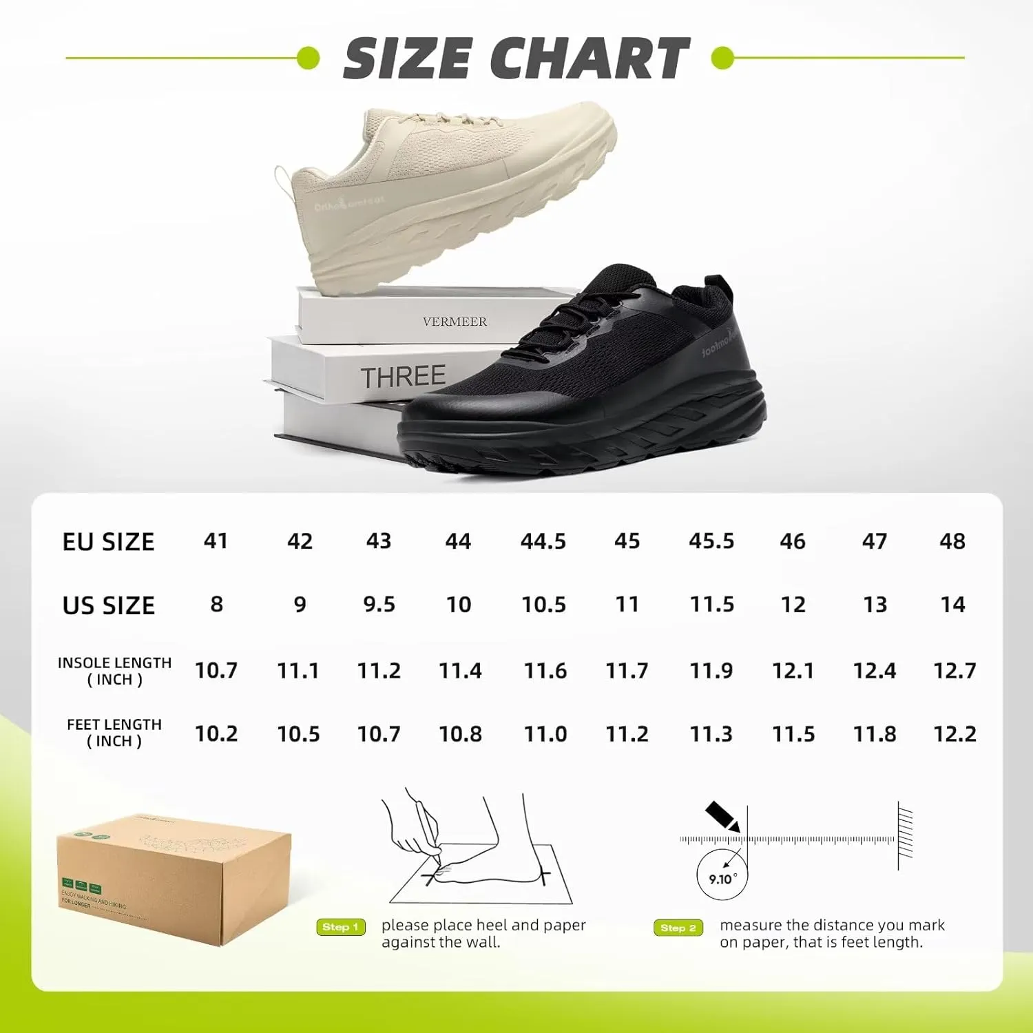 OrthoComfoot Men's Orthopedic Diabetic Wide Walking Shoes: Comfortable Casual Arch Support Plantar Fasciitis Fashion Sneakers, Work Tennis Orthotic High Arch Swollen Feet Shoes for Foot Heel Pain