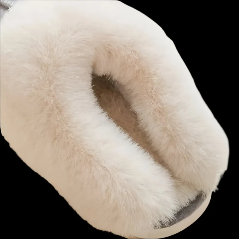 Plush Men Women Slippers - Warm Non-Slip Indoor Shoes