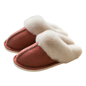 Plush Men Women Slippers - Warm Non-Slip Indoor Shoes