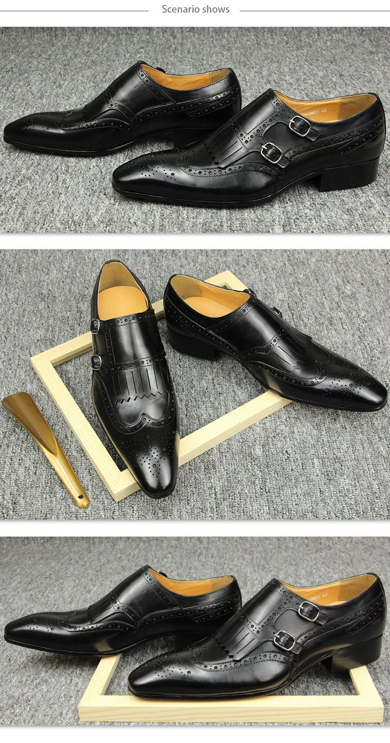 Pointed Toe Men's British Leather Shoes