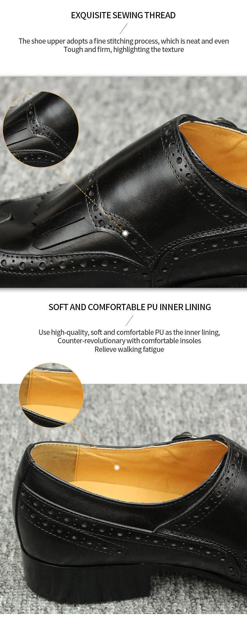 Pointed Toe Men's British Leather Shoes