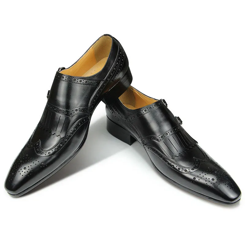Pointed Toe Men's British Leather Shoes