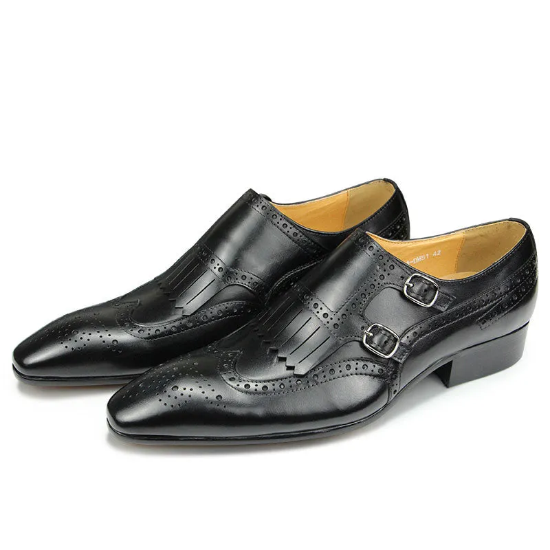Pointed Toe Men's British Leather Shoes