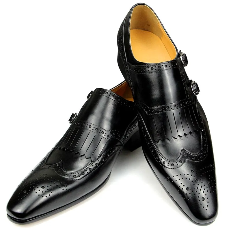 Pointed Toe Men's British Leather Shoes