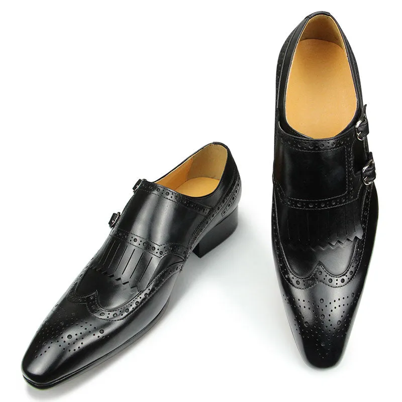 Pointed Toe Men's British Leather Shoes