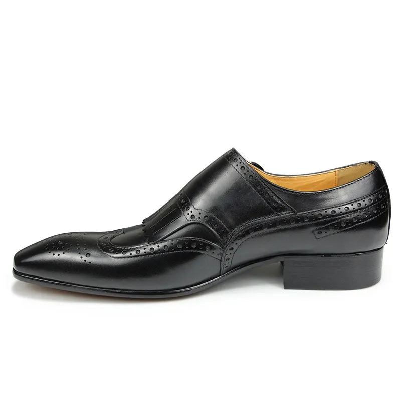 Pointed Toe Men's British Leather Shoes