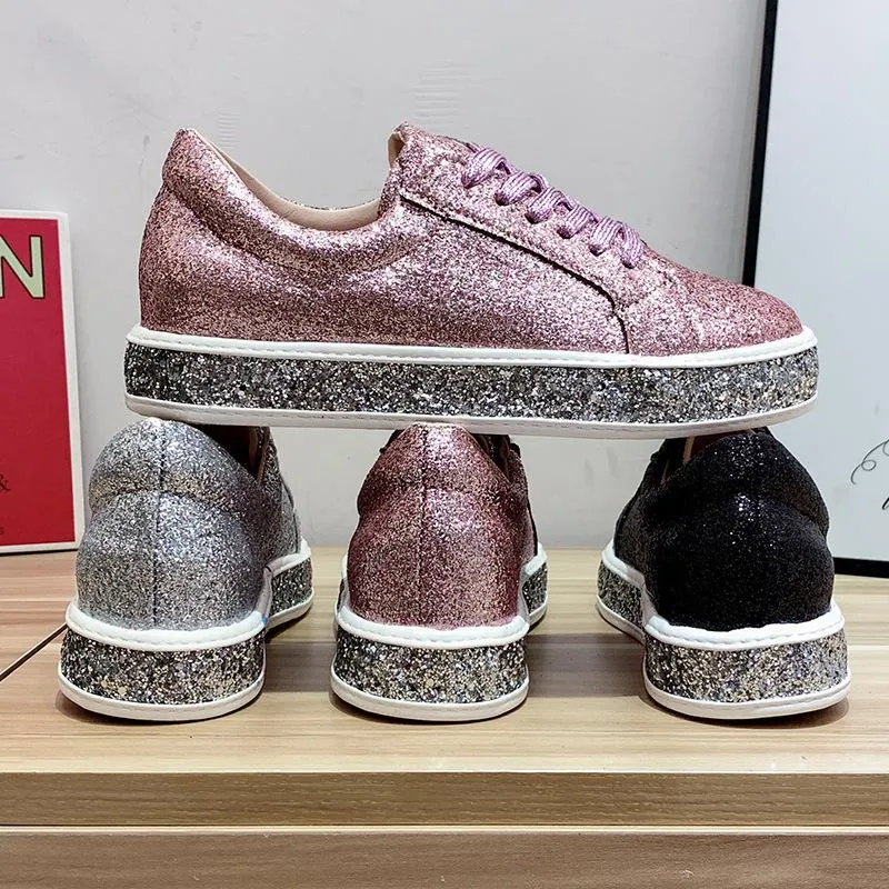 Rhinestone Platform Breathable Slip-on Shoes