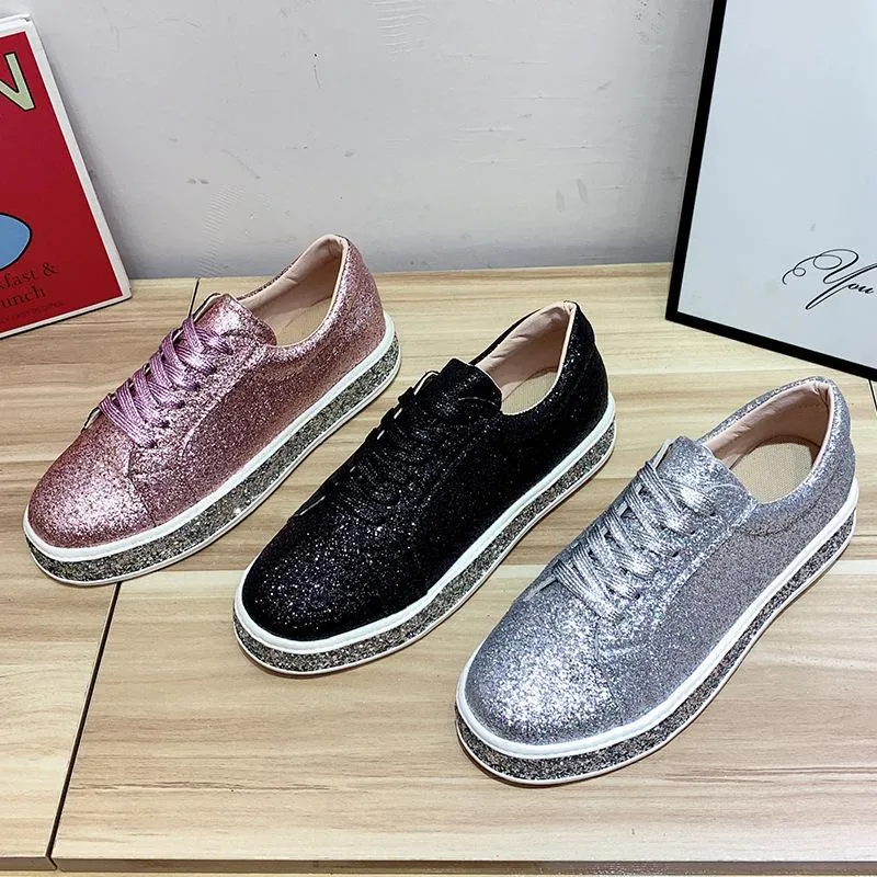 Rhinestone Platform Breathable Slip-on Shoes