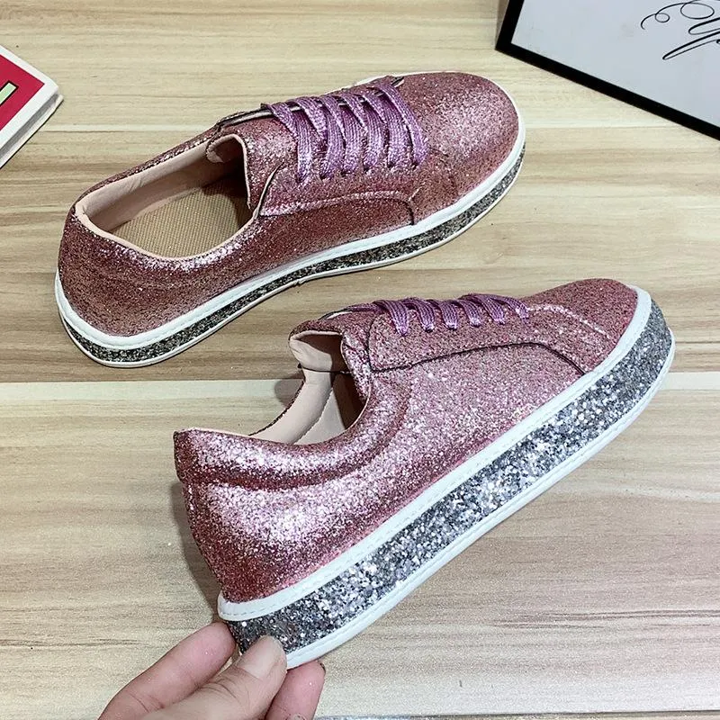 Rhinestone Platform Breathable Slip-on Shoes