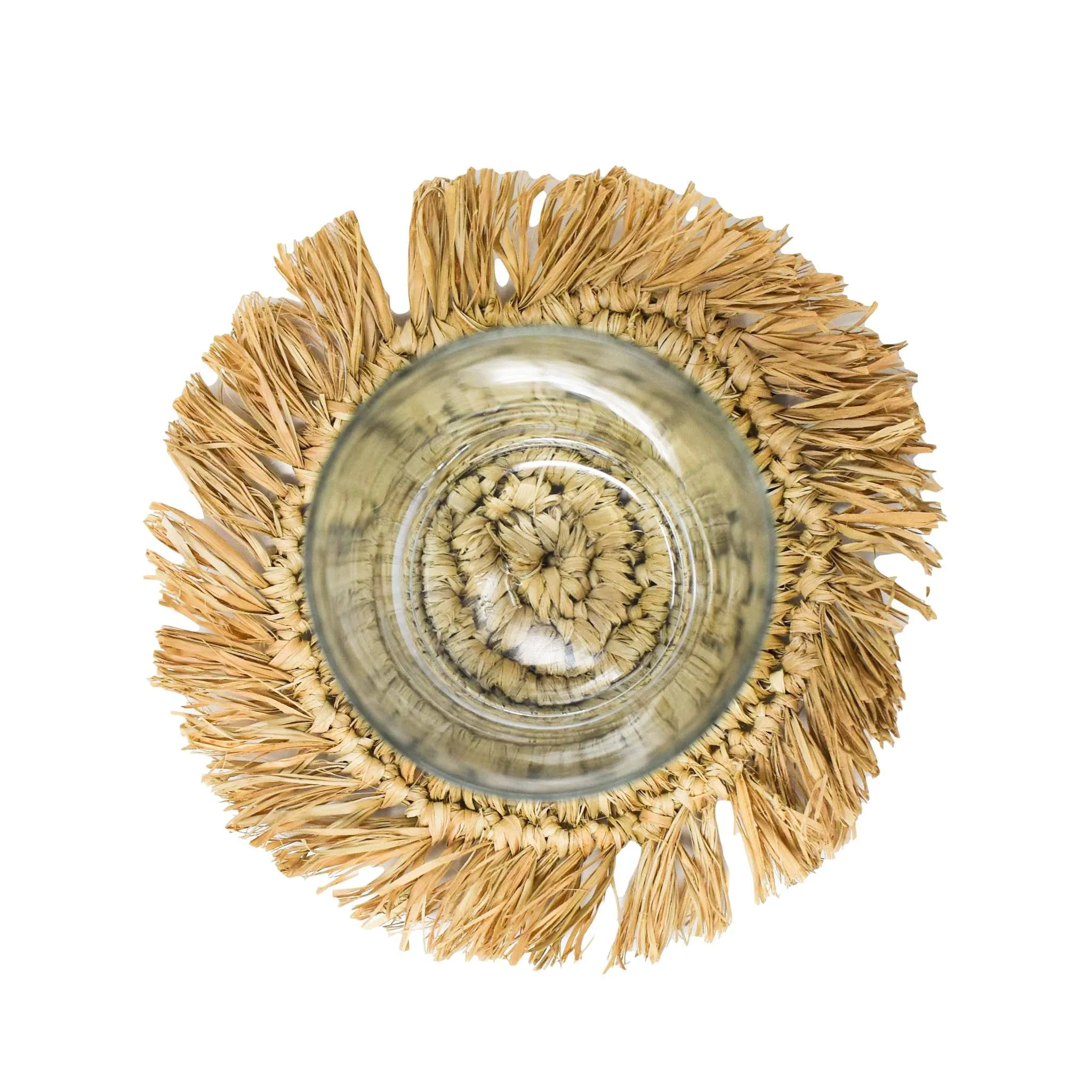 STRAW FRINGE COASTER SET (Set of 6) by POPPY   SAGE
