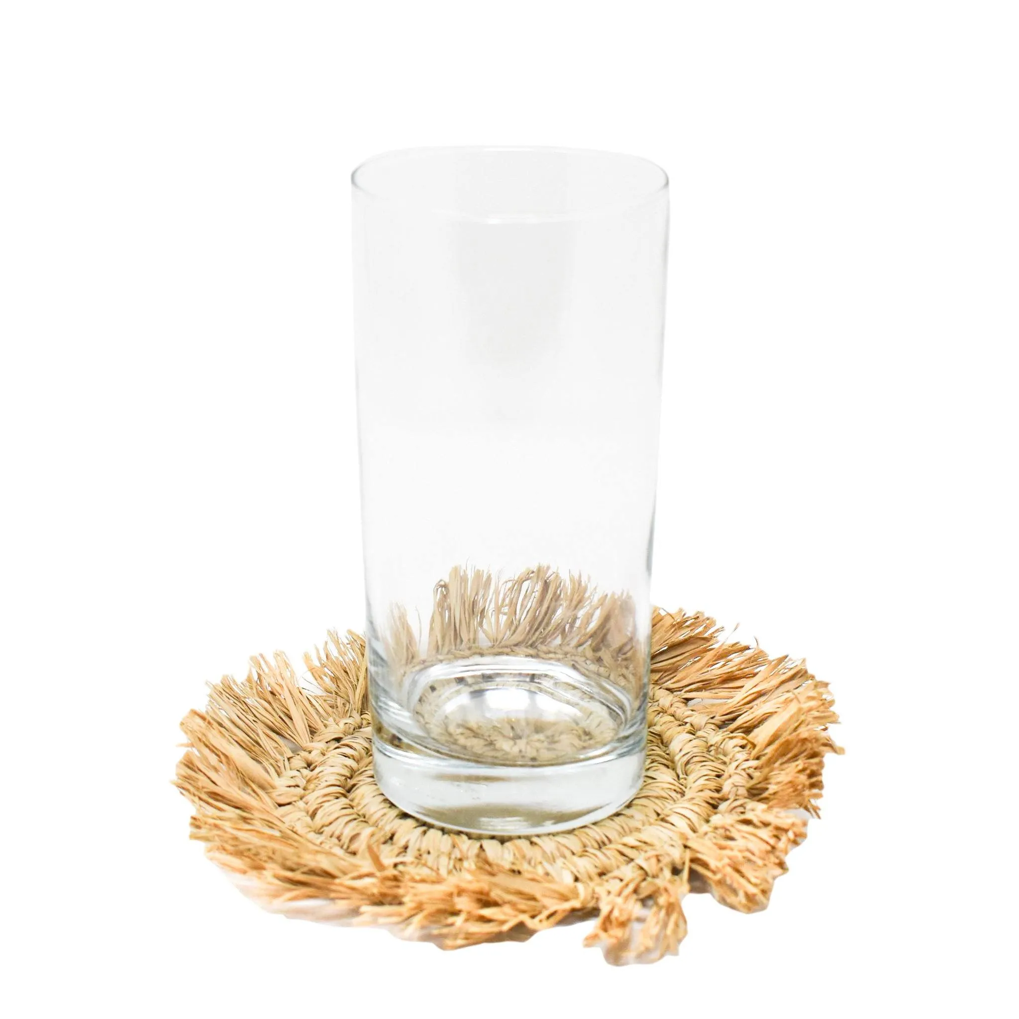 STRAW FRINGE COASTER SET (Set of 6) by POPPY   SAGE