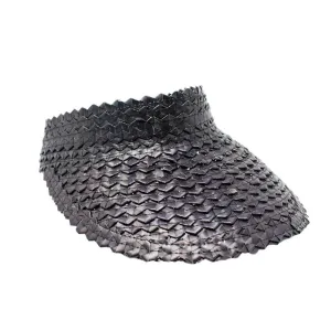 STRAW SUN VISOR - BLACK by POPPY   SAGE