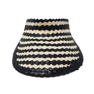 STRAW SUN VISOR - TWO TONE - BLACK NATURAL by POPPY   SAGE