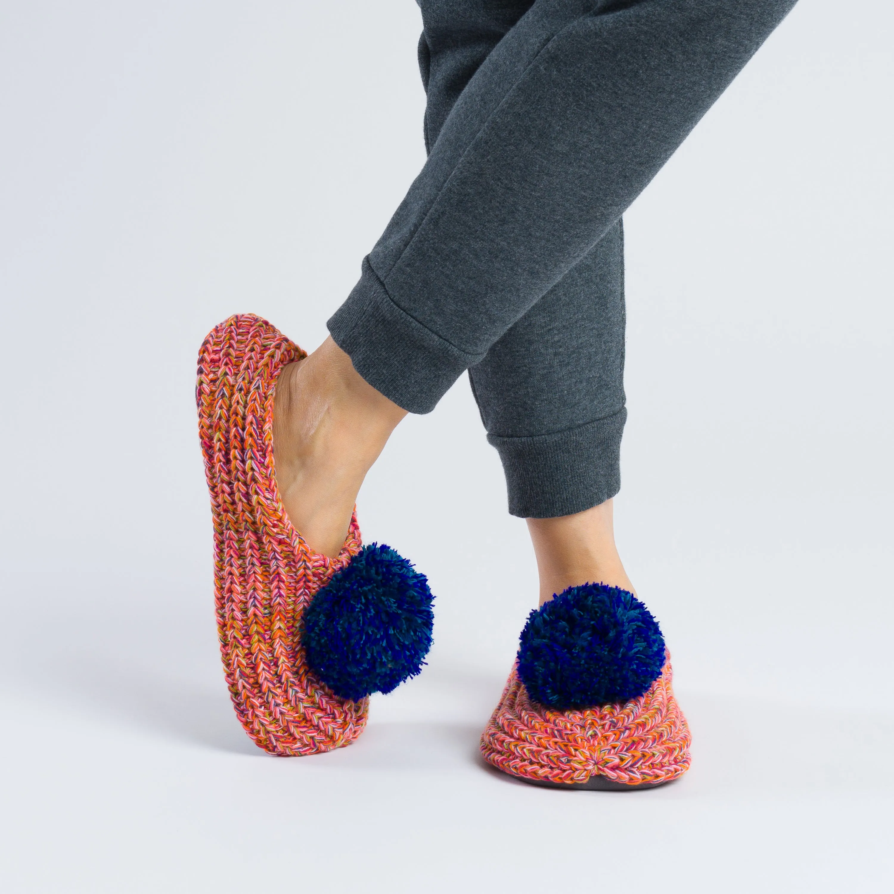 Super Mix Pom Knit Slippers