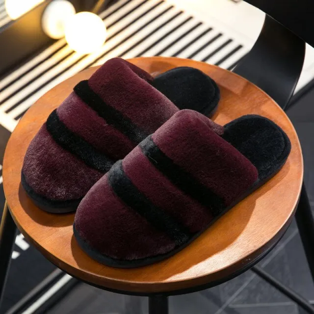 xiangtuibao   New Women Indoor Slippers Warm Plush Home Warm shoes Anti Slip Autumn Winter Shoes House Floor Soft Slient Slides