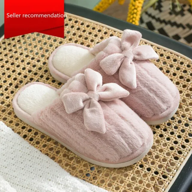 xiangtuibao   New Women Indoor Slippers Warm Plush Home Warm shoes Anti Slip Autumn Winter Shoes House Floor Soft Slient Slides