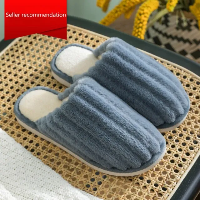 xiangtuibao   New Women Indoor Slippers Warm Plush Home Warm shoes Anti Slip Autumn Winter Shoes House Floor Soft Slient Slides