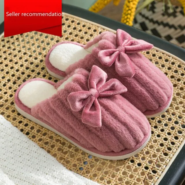 xiangtuibao   New Women Indoor Slippers Warm Plush Home Warm shoes Anti Slip Autumn Winter Shoes House Floor Soft Slient Slides